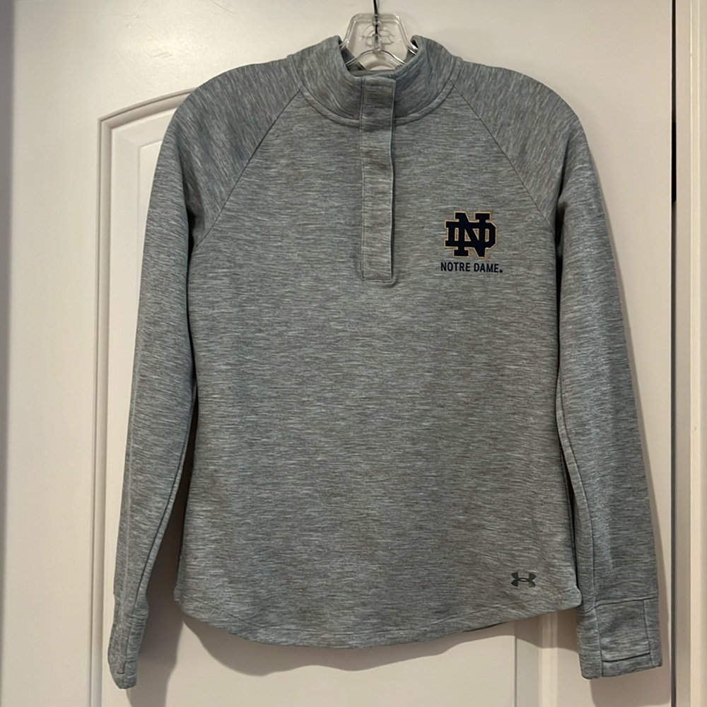 Notre Dame Fighting Irish Under Armour Gray Pullover Running Lightweight Size S
